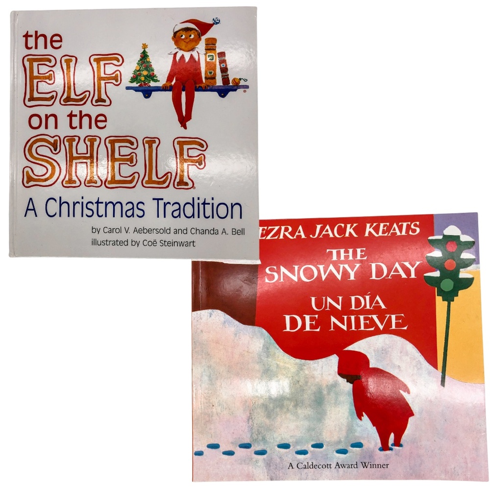 Preschool Children's Christmas Book Bundle (2) Bilingual Snowy Day Elf Adventure